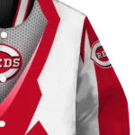 customized cincinnati reds v stripes red white varsity jacket best selling
