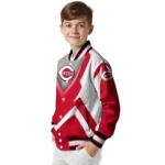 customized cincinnati reds v stripes red white varsity jacket best selling