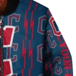 customized cleveland guardians bolt stripe navy blue bomber jacket best selling