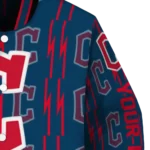 customized cleveland guardians bolt stripe navy blue varsity jacket best selling