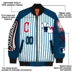 customized cleveland guardians eagle baseball navy blue white bomber jacket best selling