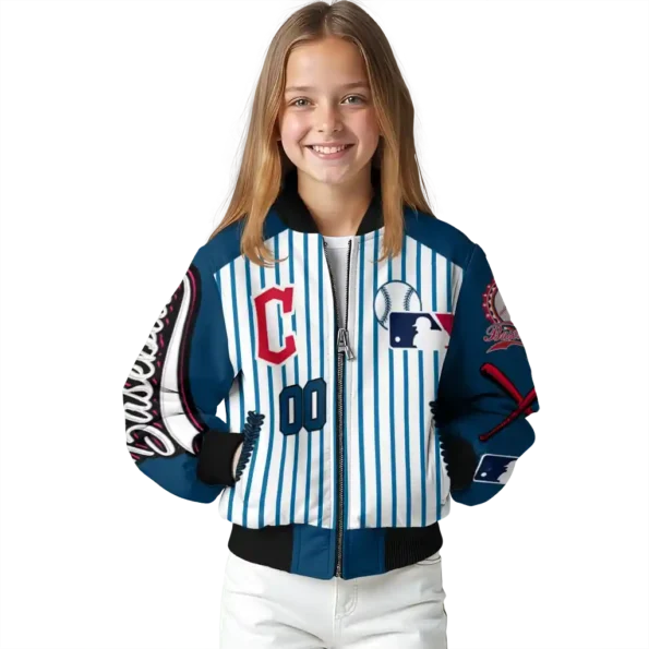 customized cleveland guardians eagle baseball navy blue white bomber jacket top rated
