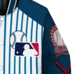 customized cleveland guardians eagle baseball navy blue white varsity jacket best selling