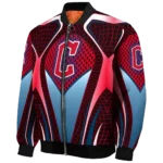 customized cleveland guardians mesh chest red crocs black bomber jacket best selling