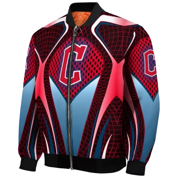 customized cleveland guardians mesh chest red crocs black bomber jacket best selling