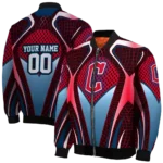 customized cleveland guardians mesh chest red crocs black bomber jacket best selling