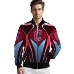customized cleveland guardians mesh chest red crocs black bomber jacket best selling