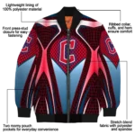 customized cleveland guardians mesh chest red crocs black bomber jacket best selling