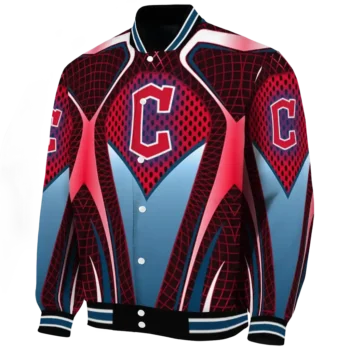 customized cleveland guardians mesh chest red crocs black varsity jacket best selling