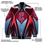 customized cleveland guardians mesh chest red crocs black varsity jacket best selling