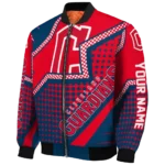customized cleveland guardians star burst navy blue bomber jacket best selling