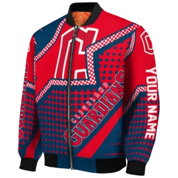 customized cleveland guardians star burst navy blue bomber jacket best selling