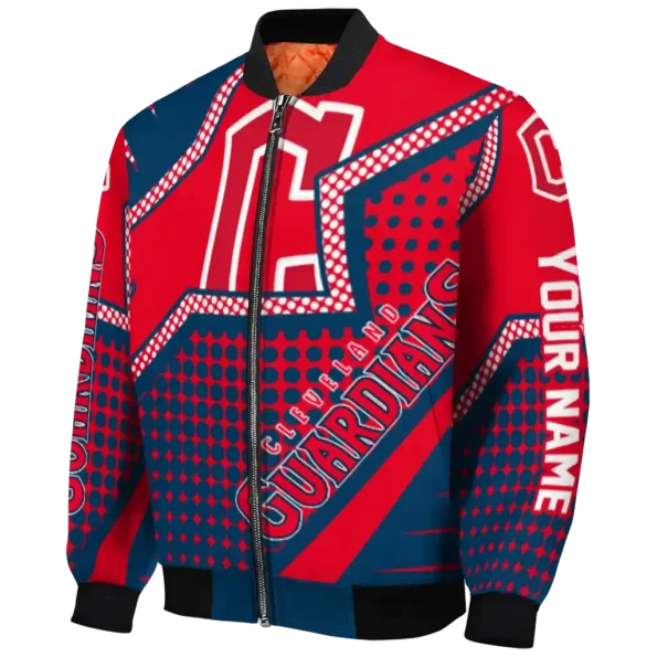 customized cleveland guardians star burst navy blue bomber jacket best selling
