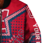 customized cleveland guardians star burst navy blue bomber jacket best selling