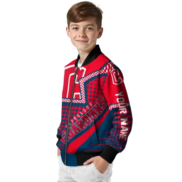 customized cleveland guardians star burst navy blue bomber jacket trendy