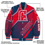 customized cleveland guardians star burst navy blue varsity jacket best selling