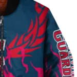 customized cleveland guardians winged blaze navy blue white bomber jacket best selling