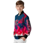 customized cleveland guardians winged blaze navy blue white bomber jacket best selling