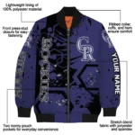 customized colorado rockies hexagon cluster blue black bomber jacket best selling