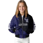 customized colorado rockies hexagon mesh blue black bomber jacket best selling