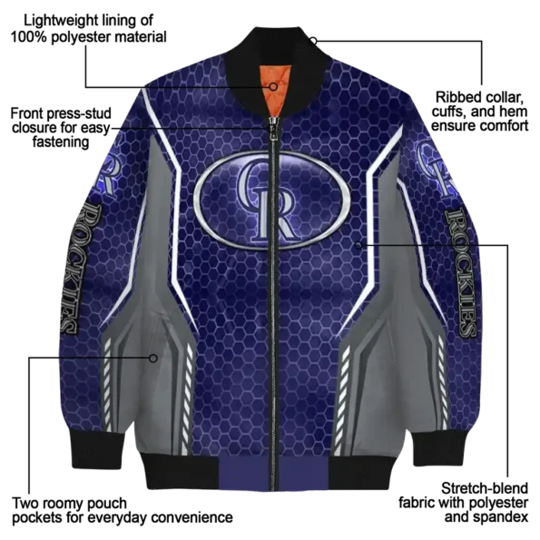 customized colorado rockies power plate blue bomber jacket new arrival