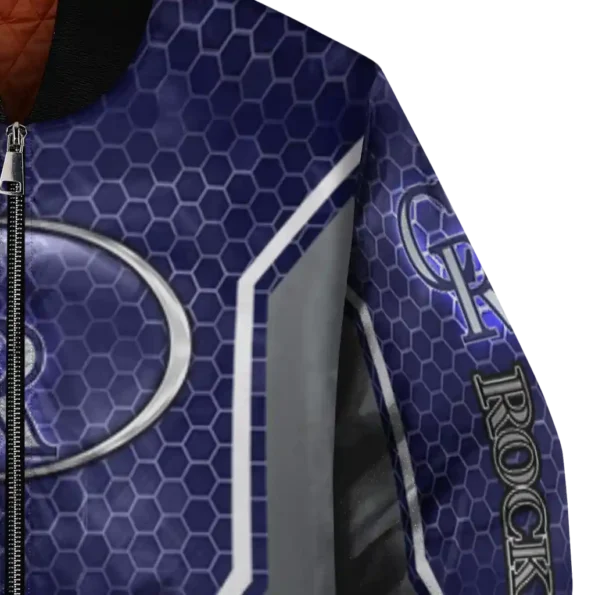 customized colorado rockies power plate blue bomber jacket premium grade
