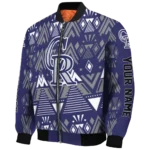 customized colorado rockies pyramid shapes blue bomber jacket best selling