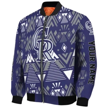 customized colorado rockies pyramid shapes blue bomber jacket best selling