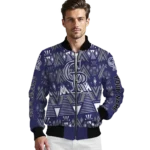 customized colorado rockies pyramid shapes blue bomber jacket best selling