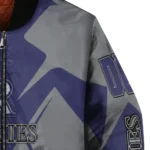 customized colorado rockies spider mark blue black crocs bomber jacket best selling