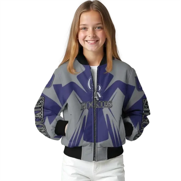 customized colorado rockies spider mark blue black crocs bomber jacket top rated