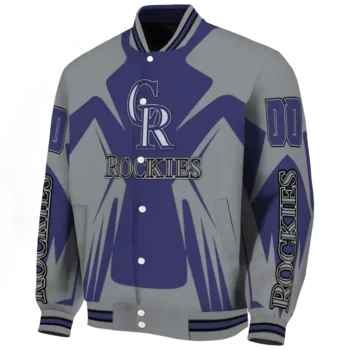 customized colorado rockies spider mark blue black crocs varsity jacket best selling