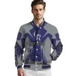 customized colorado rockies spider mark blue black crocs varsity jacket best selling
