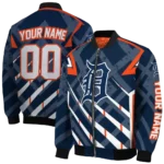 customized detroit tigers chevron angles navy bomber jacket best selling