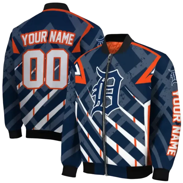 customized detroit tigers chevron angles navy bomber jacket fashion forward
