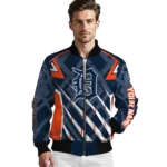 customized detroit tigers chevron angles navy bomber jacket best selling