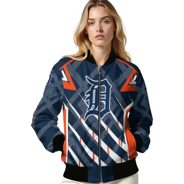 customized detroit tigers chevron angles navy bomber jacket latest model