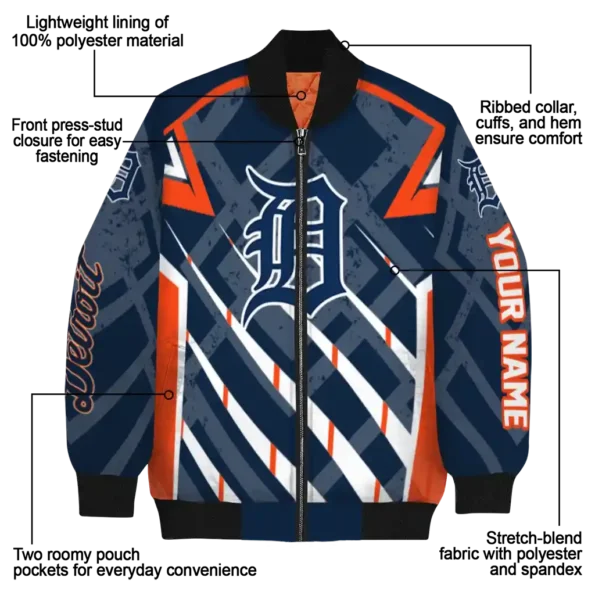 customized detroit tigers chevron angles navy bomber jacket new arrival