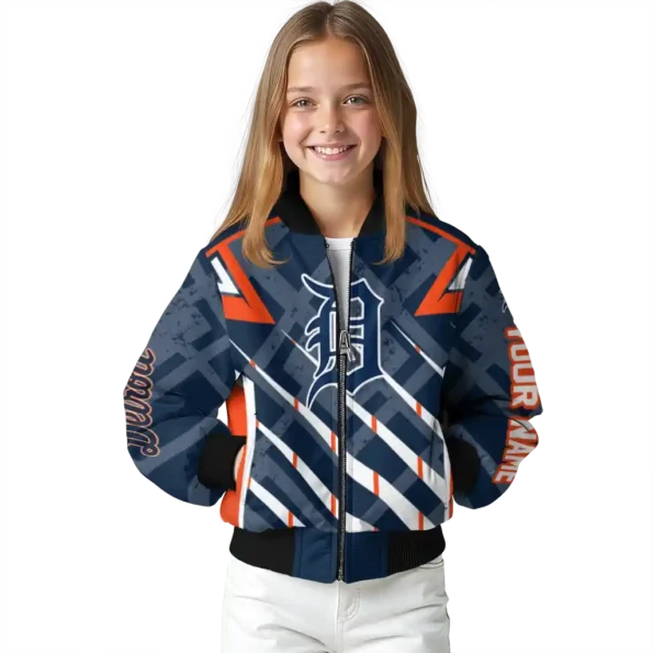 customized detroit tigers chevron angles navy bomber jacket top rated