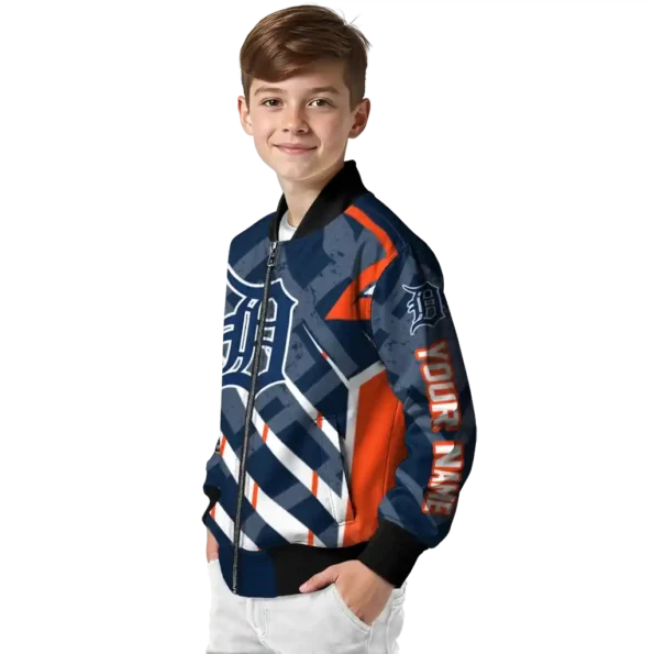 customized detroit tigers chevron angles navy bomber jacket trendy