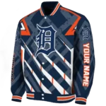 customized detroit tigers chevron angles navy varsity jacket best selling
