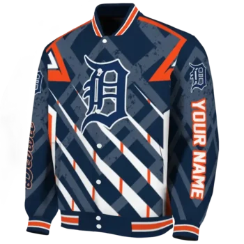 customized detroit tigers chevron angles navy varsity jacket best selling