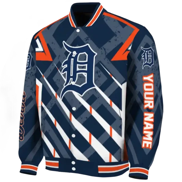 customized detroit tigers chevron angles navy varsity jacket best selling