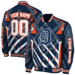 customized detroit tigers chevron angles navy varsity jacket best selling