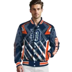 customized detroit tigers chevron angles navy varsity jacket best selling