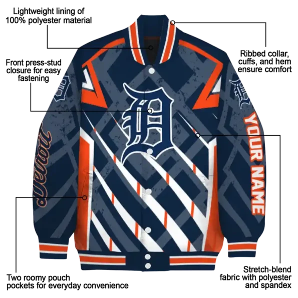 customized detroit tigers chevron angles navy varsity jacket new arrival