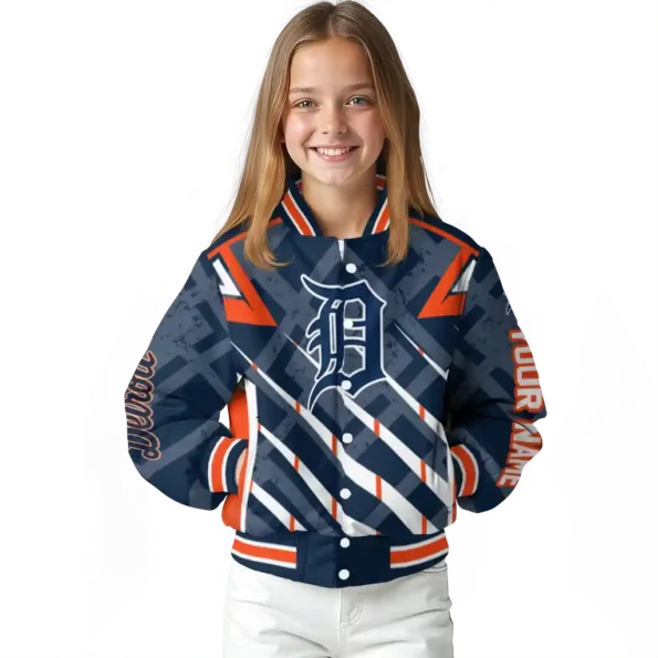 customized detroit tigers chevron angles navy varsity jacket top rated