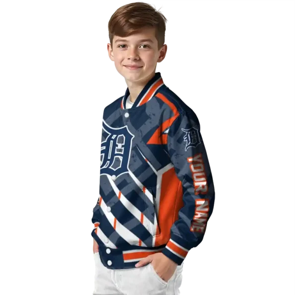 customized detroit tigers chevron angles navy varsity jacket trendy