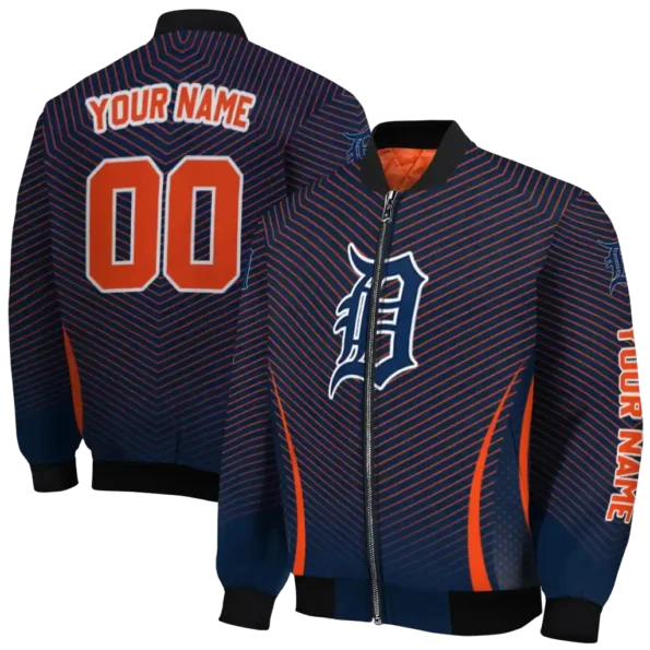 customized detroit tigers chevron arrow navy bomber jacket fashion forward
