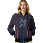 customized detroit tigers chevron arrow navy bomber jacket best selling